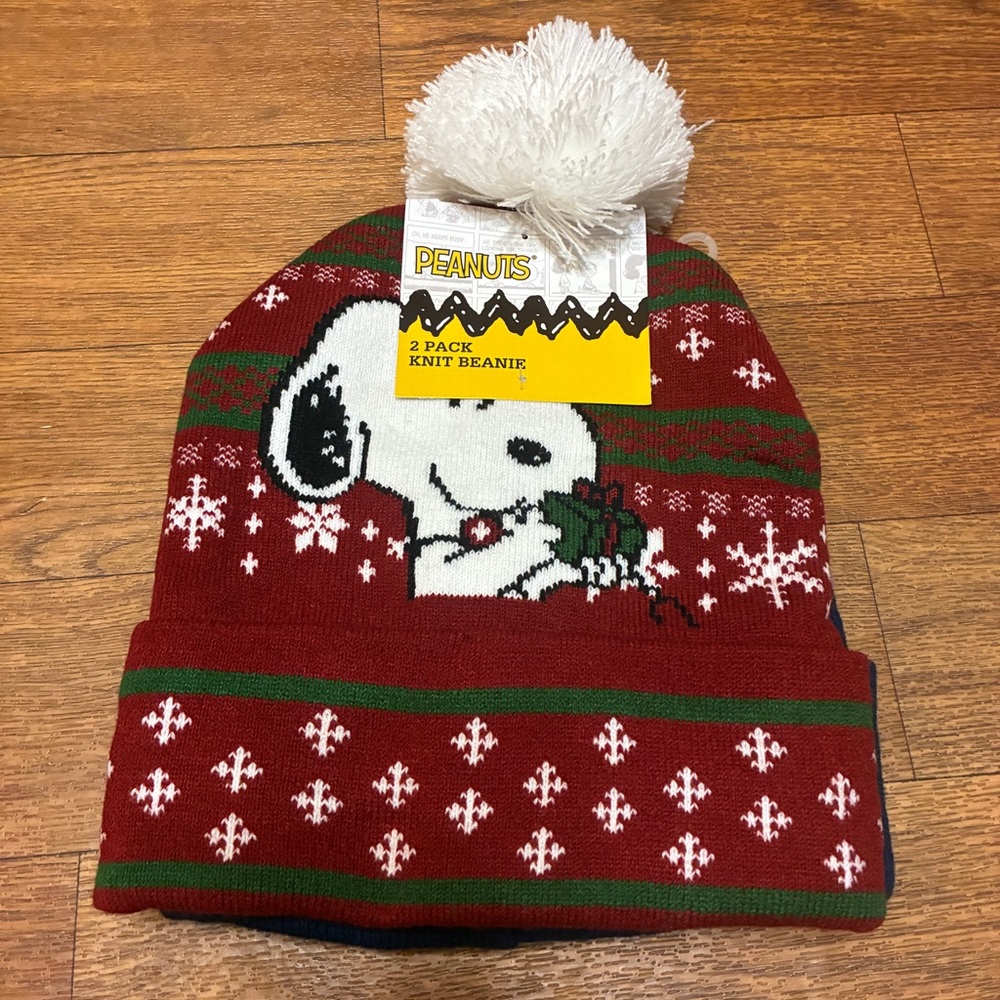 Peanuts 2 Pack of  Snoopy Beanie Hats NWT